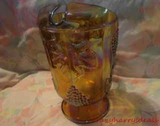  Carnival Glass Pitcher Harvest Grapes iced tea water drinking pitcher