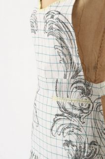  Plotting Flowers Apron Graph Paper Blooms Whipstitched Cotton