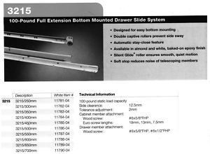 Grass Drawer Slides 3215 700mm White Full Extension