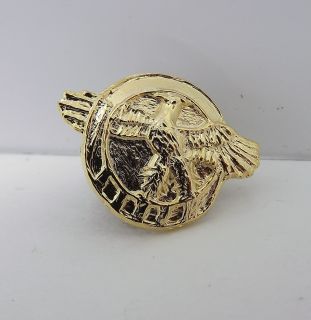 Genuine Gold Tone Eagle Military Hat Pin Lapel Pin