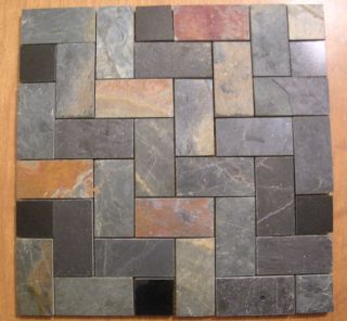 Slate Herringbone Granite Mosaic Tiles Floors Walls Backsplash Free