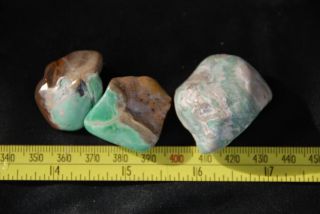 Very Rare pieces of Grantsville Utah Variscite. 3 nice pcs for cabs or