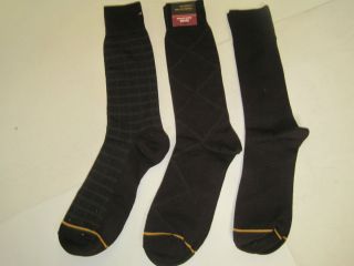 Goldtoe Brand Mens Adult 3 Pair Dress Socks Brown