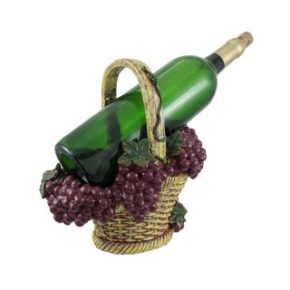 Basket of Grapes Tabletop Single Wine Bottle Holder