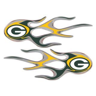 Green Bay Packers 2 Pack Micro Flames Flame Auto Home Emblem Decal GB