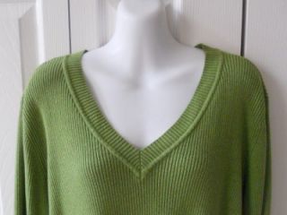 Lane Bryant Green V Neck Cotton Sweater 22 24 2X
