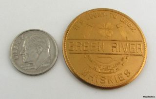 Vintage Lot of 4 Green River Whiskey Good Luck Token