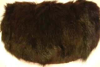 Black Fur Muff Couples as Purse with Zipper Underneath Vintage