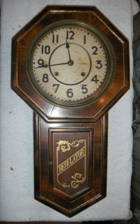 Antique Victorian Regulator Wall Clock 26 in Complete not Running