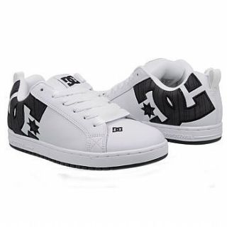 DC Mens 7 Court Graffik SE White Leather Gray Black Plaid Shoes MSRP $
