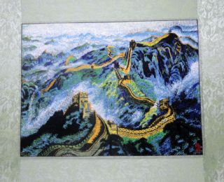  Art Chinese Fine Embroidery Painting The Great Wall in China