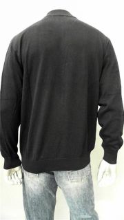 Greg Norman Mens Cotton 1 2 Zip Sweater Sz L Black Argyle Auth