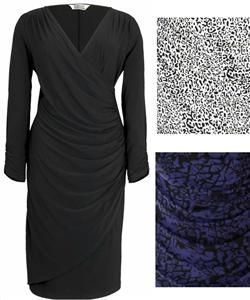 Simply Be Wrap Dress 26 30 Black Purple Animal Plus Size Luxury Jersey