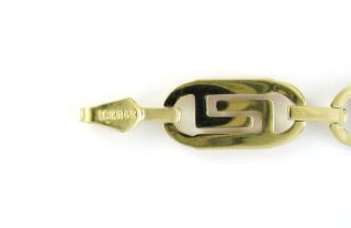 10K Solid Gold Versace Greek Design Link Chain Lady Bracelet