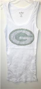 Green Bay Packers Bling Womens Tank Top CLEARANCE Sale 1 Cent XL 2X