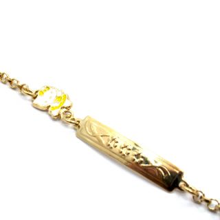 Gold 18K GF Yellow Enamel Hello Kitty Bracelet Girl Kids Charm 6 Sale