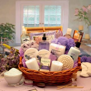 Essence of Lavender Luxury Spa Gift Basket with Candles