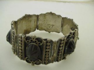 Vintage Taxco Bernice Goodspeed Bracelet w Obsidian