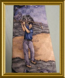 Henry Grethel Golfer on Fairway Silk Tie Necktie