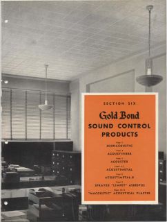 National Gypsum Gold Bond Sprayed Limpet Asbestos 1947 Sound Control