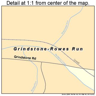Grindstone Rowes Run Pennsylvania Street Road Map PA
