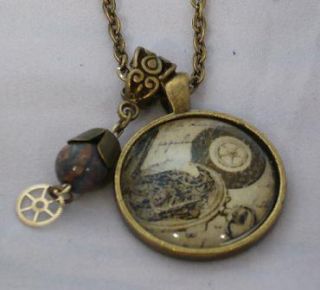 Steampunk Pocket Watch and Gears Photo Pendant Necklace