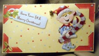 Handmade Greeting Card Merry Christmas Elf Money Holder
