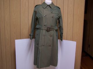 Womens NWT Grenfell Francesca Trench Coat Jacket Iridescent Green Coat