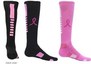 Girls Pink Ribbon All Sport Soccer Volleyball Softball Socks