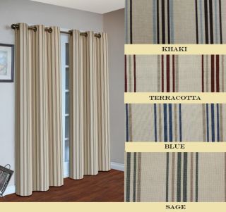 Weathermate Stripe Grommet Insulated Curtain Pairs