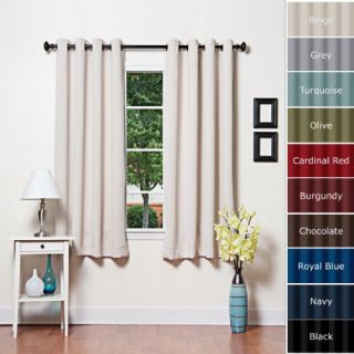 Beige Grommet Top Thermal Insulated Blackout Curtain 63 Length 1 Pair