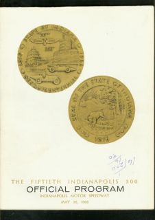 Indianapolis 500 Official Program Indy 1966 USAC Foyt VG