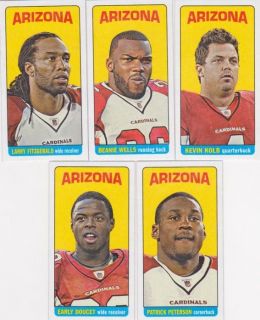 Arizona Cardinals 2012 Topps Football Tall Boy Set 5 cards 1965 Style