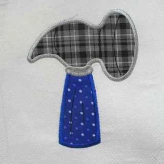 CONSTRUCTION Hammer Applique & Embroidered Quilt Block by Amy