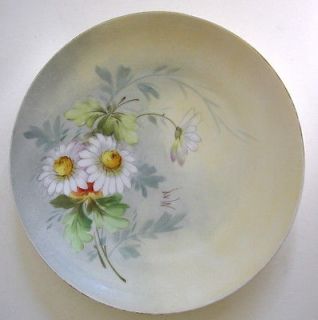  France Antique/Vintag e Signed Hand painted Floral Daisy Art Plate
