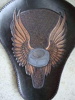 100% Hand Made Custom Wing nut Leather Chopper/Bobber/Harley Davidson