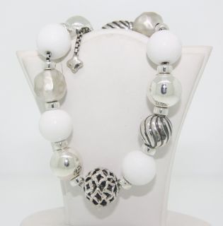 David Yurman 925 Elements White Agate Bead Bracelet