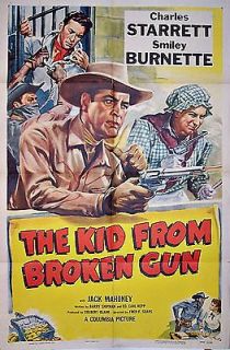 KID FROM BROKEN GUN (1952) CHARLES STARRETT WESTERN * ORIGINAL 27X41 1