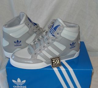 New Adidas Originals Mens Hard Court Hi Gray Blue Shoes High Top Big