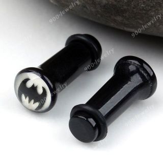 Cool glow in the dark batman symbol ear plug expander tunnel, hot and