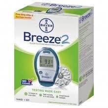  Breeze 2 Blood Glucose Monitoring System Meter for Diabetes No Coding