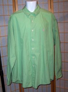 Ralph Lauren Sz XL Blake Green White Long Sleeve Shirt