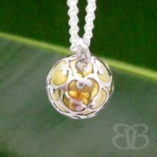 Solid 925 Sterling Silver Harmony Ball Pendant Medium Chime Bell Charm