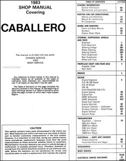 1983 GMC Caballero Original Repair Shop Manual 83 Orignal Service Book