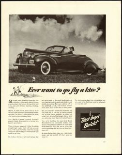 1940 Print Ad Buick Ever Want to Go Fly A Kite