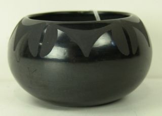 Circa 1980s, Classic signed matte black on black bowl with simple