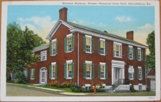 1930 Postcard Mansion Museum Harrodsburg Kentucky KY