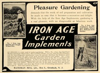 1906 Ad Iron Age Garden Implements Tools Seeder Hoe   ORIGINAL