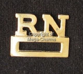 Gold Plated RN Badge Holder Medical Lapel Pin AB667