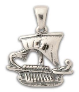 Trireme Ancient Greek SHIP Silver Pendant Greek Jewelry
